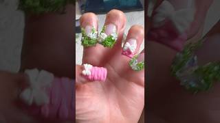 grass nails🌱🩷💅🏽 #nailart #instagramnails