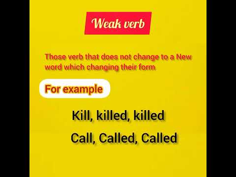 Verb | Weak verb | Grammer | English
