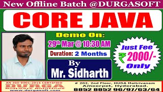 CORE JAVA Offline Training @ DURGASOFT