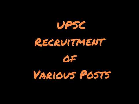 UPSC Recruitment of Various Posts | Government Jobs | Recruitment 2021 | Mooft Ka Gyaan