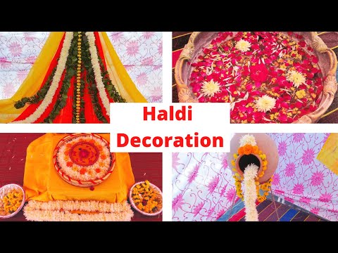 Haldi/Mehndi Decoration Ideas Simple✨ #haldi #mehndi