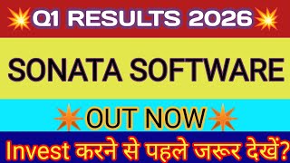 Sonata Software Q1 Results 2025 🔴 Sonata Software Results 🔴 Sonata Software Share Latest News