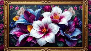 Vintage Serenity | 4K Otherworldly Flowers in Timeless Art | Silent Background