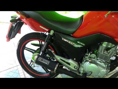 Escapamento Fortuna Mini Tri Oval, TOP !! Detalhes/Ronco .. Fan 150 2015 Red