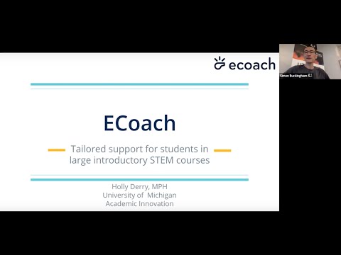 ECoach: Tailored support for students in large introductory STEM courses