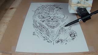 CNC Made drawing using a 0.1mm Blackliner