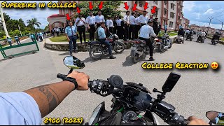 First Day in College With My Kawasaki z900😍 | Public Reaction on Superbike