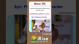 Miser(N)#ssccglclasses#englishgrammar #englishlearning #vocabulary #iriseonlineclasses #iriseacademy