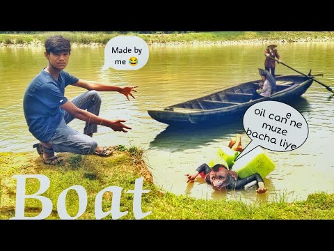 oil🛢️cane se boat kayse banaye😂 Mede by me(तेल कि डपकी से नाव कैसे बनाएं)#amazing#experiment