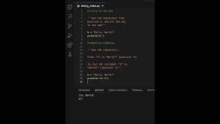 Python Slicing 2 #learn #code #learnpython #learning #python #slicing #variables  #learntocode2024