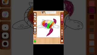 Coloring a Turtle 🐢| Quick Coloring Book Art#Shorts #ColoringShorts#TurtleArt #ColoringBook#QuickArt
