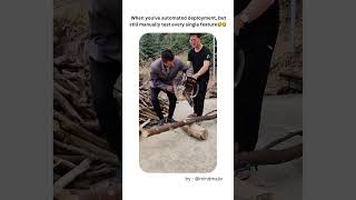 Automated Deployment 😂 #developermemes #codingmemes #devops #programmingmemes