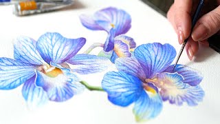 Powerful Watercolor Technique (Most Tutorials Ignore) 💙 Blue Orchids