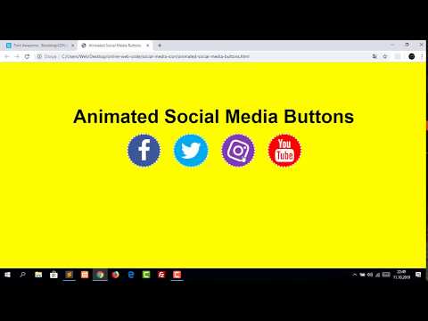Css and Html Animated Social Media Buttons Icons