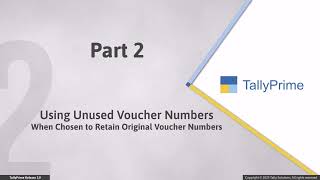 Voucher Numbering Behavior in Tally Prime 3.0 | Tally Prime | Tally Module | TDL
