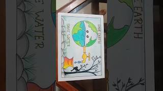 HOW TO DRAW SAVE WATER SAVE EARTH POSTER/DRAWING /#Angat's drawing /#shorts #earth