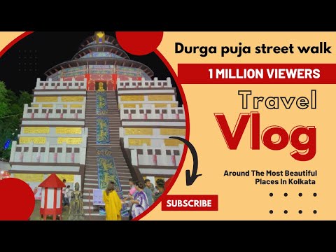 Kolkata durga puja pandal 2022 || park street to Park Circus maidan || mela dakho || street food ||