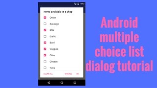 Android multiple choice list dialog tutorial