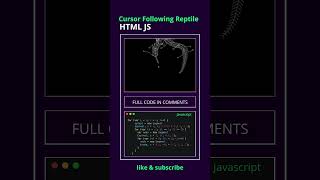 This Cursor Turns Into a Living Reptile 😱 | JavaScript Canvas Demo