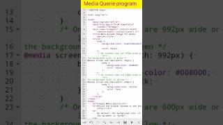 Media Querie program in HTML 👍#mediaquerie#basicofcoding#coding#html#media#screen#coding#shorts