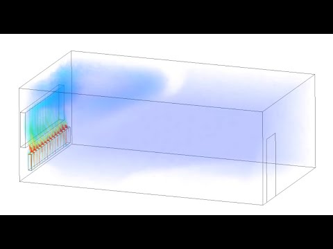 Transient CFD Simulation of a Radiator Heating a Room Using Ansys CFX and Design Modeller For HVAC