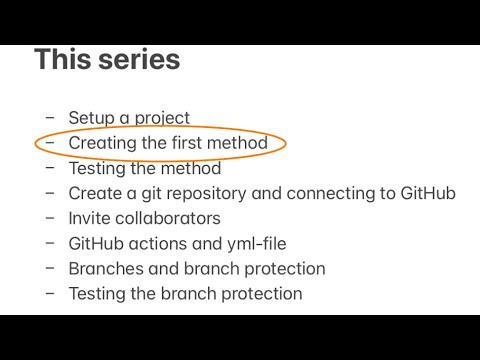 2 creating the first method in the project