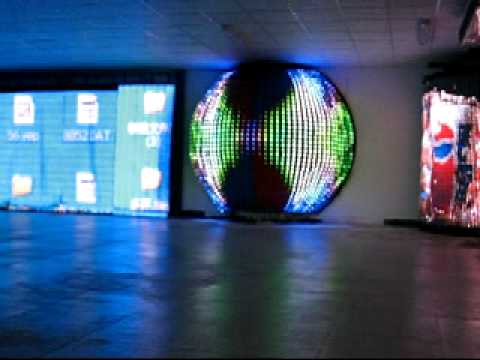 Mediafacade, Animationen auf der Medienfassade, screen, display, globe