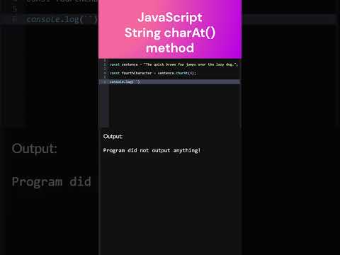 JavaScript String charAt() Method #coding #js #javascript #frontend #webdevelopment #webprogramming