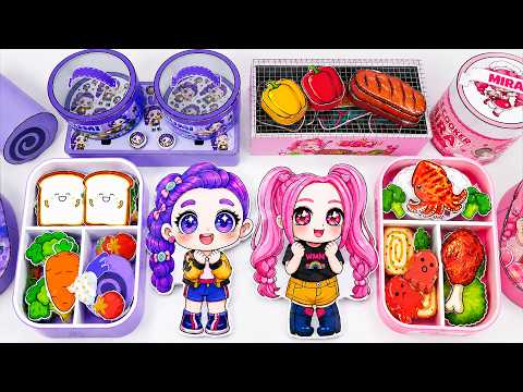 Paper DIY💖Unboxing KPop Demon Hunters RUMI MIRA Cooking Blind Bag 1000$ Lunch Box +Makeup ASMR |Tana