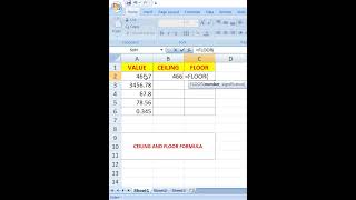 floor and ceiling formula in excel #excel #excel shortcuts #office #excel tricks #excel tips