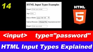 HTML input types