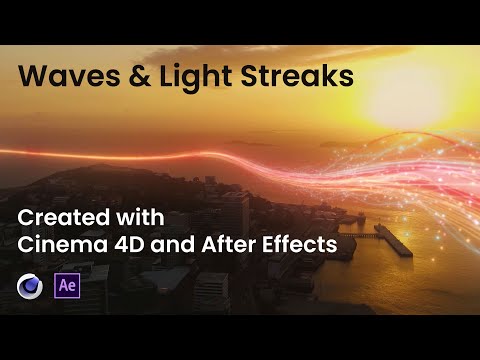 Waves and Light streaks Created with Cinema4D and After Effects