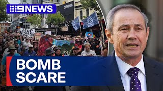 Homemade bomb thrown into crowd of thousands at Perth Invasion Day rally | 9 News Australia