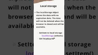 html5 - web storage | JavaScript interview questions #shorts