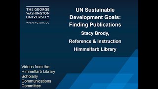 UN Sustainable Development Goals: Finding Publications