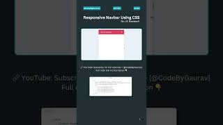 Responsive Navbar Using HTML & CSS – No JS Needed! 🚀✨ #shorts #webdevelopment #coding