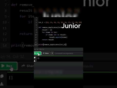 Python Remove Duplicates|Junior vs Senior #programming #javascript #python #coding #developer #coder
