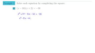 QuadraticEquations CompleteTheSquare ExamplesB