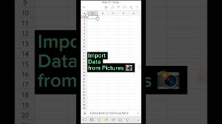 Import Data from Picture 📸  in Excel #excelshorts #exceltech