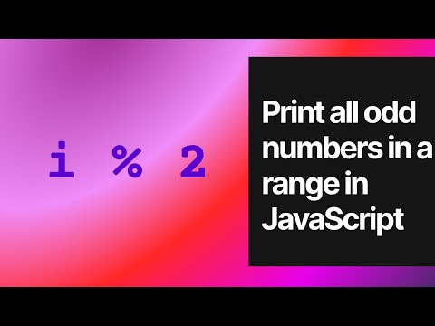 Print All Odd Numbers in Range in JS