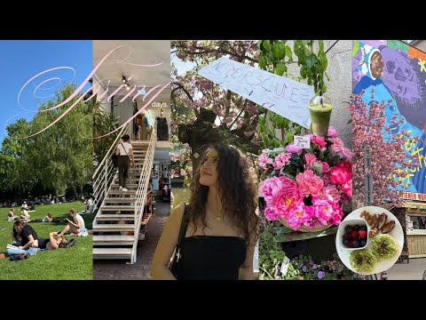 spring days 🌸 cherry blossoms, vintage stores, last day of school & a-level prep