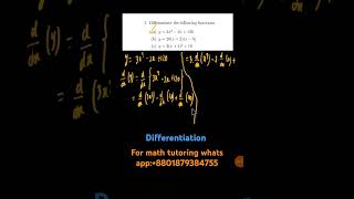 Differentiation Math Solve #calculus #calculussolution #differentiation #calculusconcepts