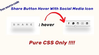 Share Button Hover With Social Media Icon | Pure CSS