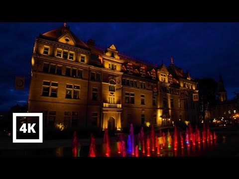 4K Old Québec City Canada | Walking Tour Old Quebec Night City Ambiance ASMR | Historic Old Town
