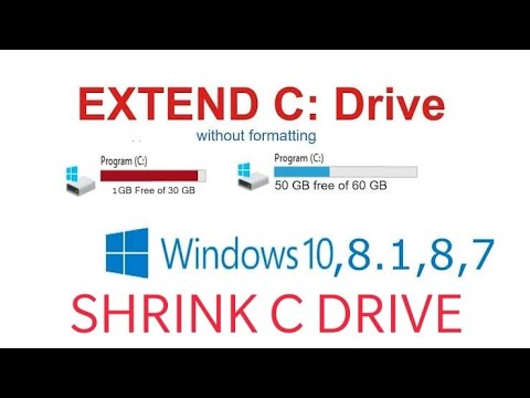 How To Increase & Shrink C Drive Space in windows 7/8/10/11