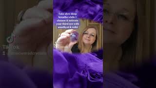 Third eye chakra cleanse and activation. Asmr Amethyst crystal healing #shorts
