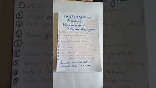 most important questions d pharma first year pharmaceutics