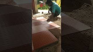parking tiles fittings.#parkingtiles #shorts #tiles #tilesdesig#tileswork