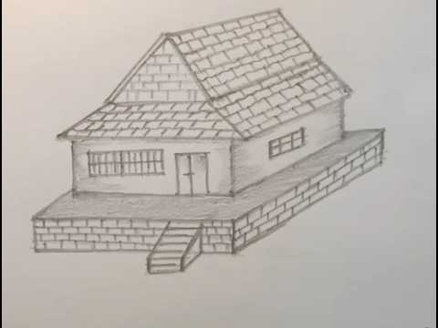 How to Draw Realistic Roof Tiles & Brick Walls | Easy Pencil Art Lesson