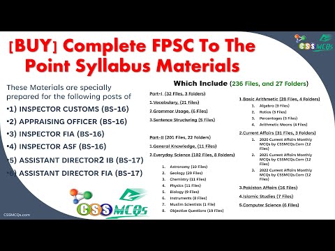 FPSC Test Preparation Complete English Maths Syllabus Materials